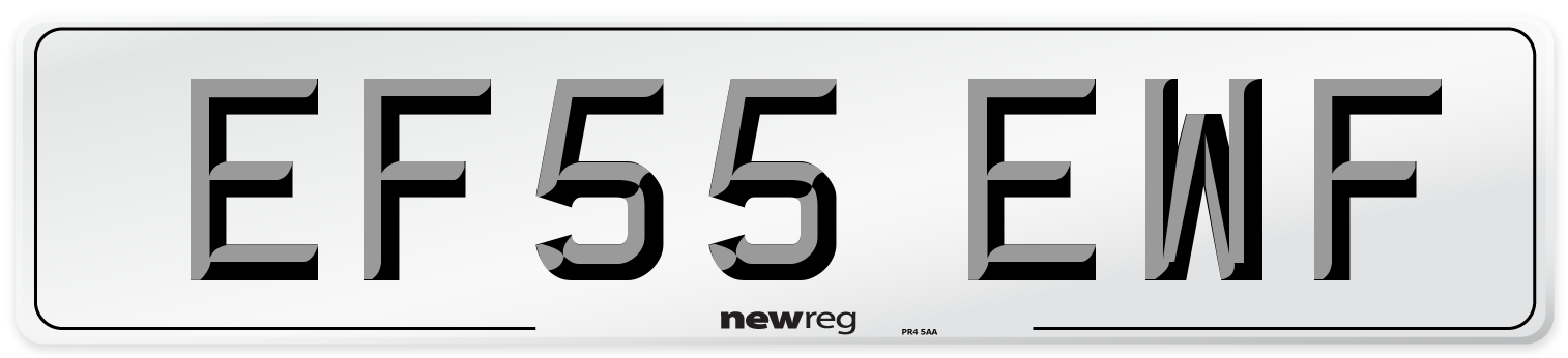EF55 EWF Number Plate from New Reg